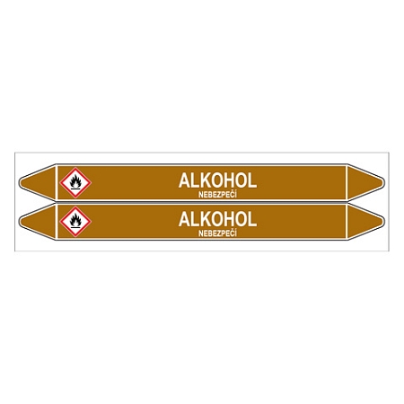 Značení potrubí, alkohol,2 ks, 450 × 52 mm